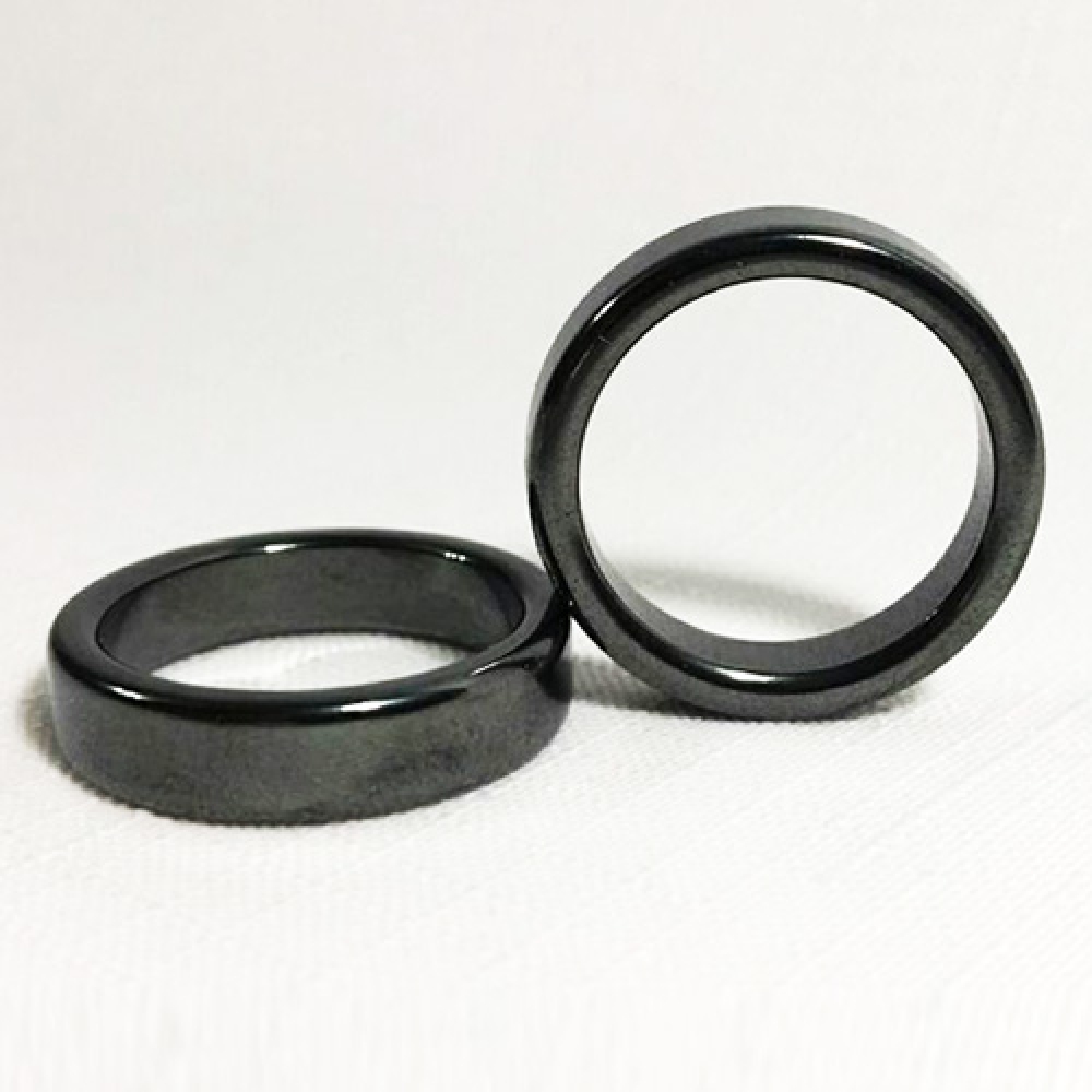 Кольцо из гематита 15-19 ширина 5 мм