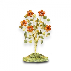 Букет сердоликовый цветок из сердолика, граната и авантюрина - сердечность и любовь - цветы из камня