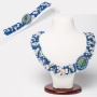 Комплект из галиотиса и жемчуга в бисере - Симфония - ожерелье 48 см, браслет