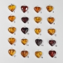 Кулон из янтаря в металле 15-20 мм - сердце